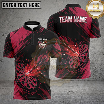 Maxcorners Darts Shirts Dartboard Swirl Target Graphic Design Multiple Options Personalized Name, Team Name 3D Shirt