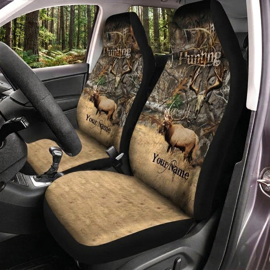 Maxcorners Personalized Name Deer Hunting Vintage Forest Car Seat Covers