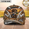 Maxcorners Sunset Wetland Silver Geometric Duck Hunting Dog Cap, Multiple Breeds Personalized Name 3D Cap