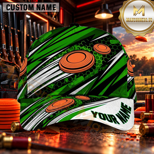Maxcorners Abstract Racing Stripe Clay Targets Trap Shooting Personalized Name 3D Cap