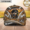 Maxcorners Sunset Wetland Silver Geometric Duck Hunting Dog Cap, Multiple Breeds Personalized Name 3D Cap