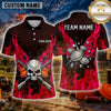 Maxcorners Skull Flaming Crossed Rifles Multiple Options Personalized Name, Team Name 3D Shirt