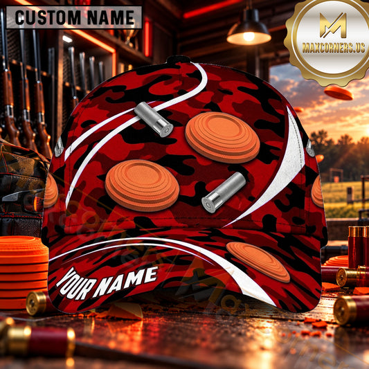 Maxcorners Crossed Shotguns Flying Targets Trap Shooting Personalized Name 3D Cap