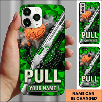 Maxcorners Steel Shotgun Badge Pull Clay Target Personalized Name Trap Shooting Phone Case