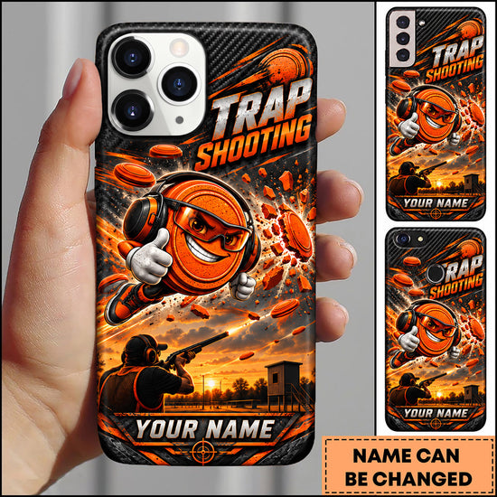 Maxcorners Trap Shooting Cartoon Shooter Clay Target Personalized Name 3D Phone Case