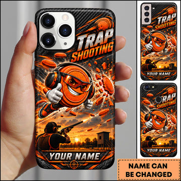Maxcorners Trap Shooting Cartoon Shooter Clay Target Personalized Name 3D Phone Case