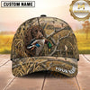 Maxcorners Golden Wetland Grass Flying Ducks Duck Hunting With Dogs Multi Options Personalized Name 3D Cap