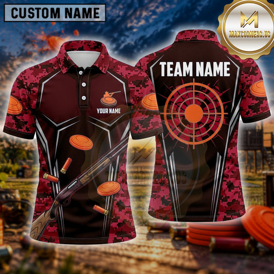Maxcorners Trap Shooting Shirt Clay Shooting Dynamic Rifle Target Multiple Options Personalized Name, Team Name 3D Shirt