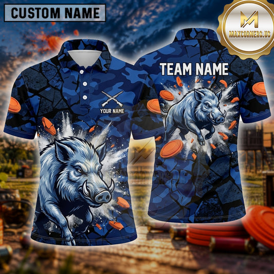 Maxcorners Trap Shooting Shirt Boar Multiple Options Personalized Name, Team Name 3D Shirt