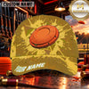 Maxcorners Orange Clay Target Graphic Clay Shooting Personalized Name 3D Cap