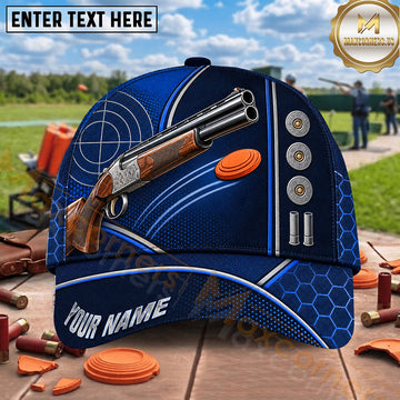 Maxcorners Trap Shooting Double Barrel Shotgun Target Lines Multiple Options Personalized Name 3D Cap