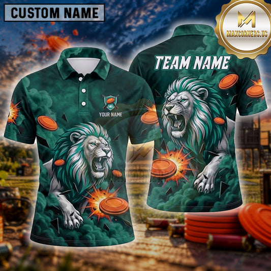 Maxcorners Trap Shooting Shirt Lion Fierce Roaring Predator Multiple Options Personalized Name, Team Name 3D Shirt
