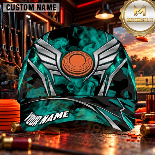 Maxcorners Futuristic Winged Clay Target Clay Shooting Personalized Name 3D Cap