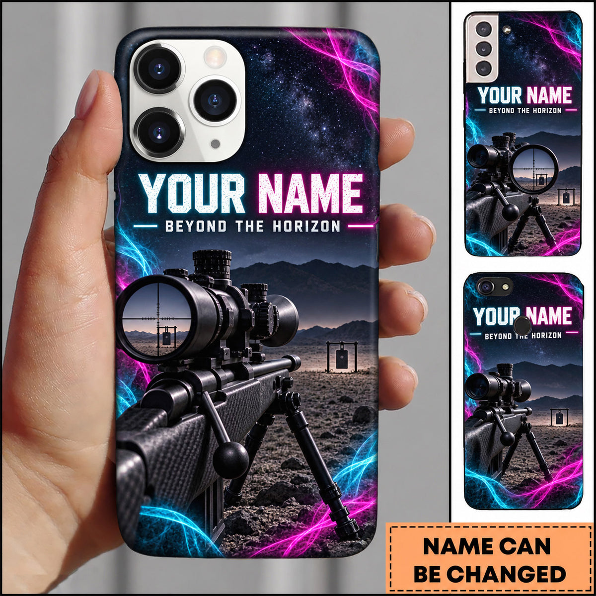 Maxcorners Long Range Shooting Beyond The Horizon Precision Rifle Personalized Name 3D Phone Case