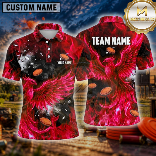 Maxcorners Trap Shooting Shirt Phoenix Wings Multiple Options Personalized Name, Team Name 3D Shirt
