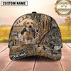 Maxcorners Dog Hunting And Duck Hunting Full Marsh Camouflage Pattern Multiple Options Personalized Name 3D Cap