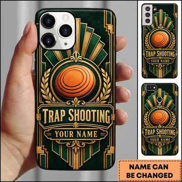 Maxcorners Trap Shooting Art Deco Clay Target Personalized Name 3D Phone Case
