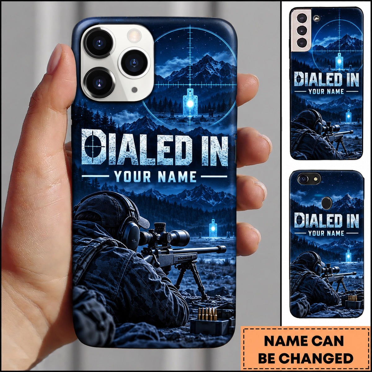 Maxcorners Long Range Shooting Dialed In Mountain Marksman Personalized Name 3D Phone Case
