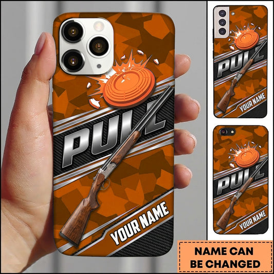Maxcorners 12 Gauge Metal Badge Sporting Clays Personalized Name Trap Shooting Phone Case
