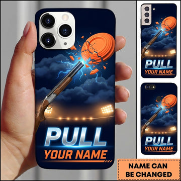 Maxcorners Storm Cloud Shotgun Pull Clay Target Personalized Name Trap Shooting Phone Case