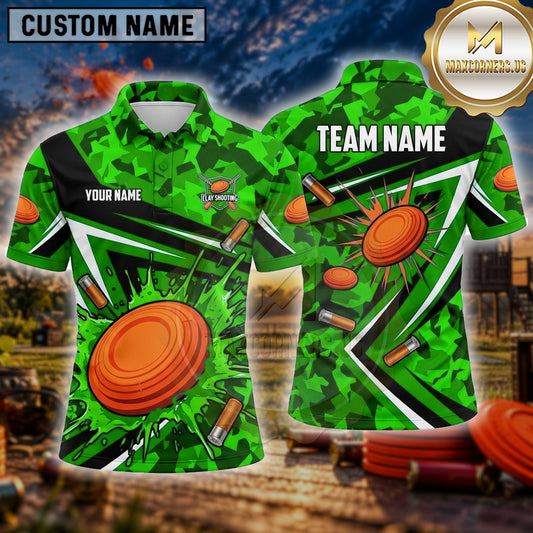 Maxcorners Trap Shooting Shirt Clay Shooting Geometric Target Multiple Options Personalized Name, Team Name 3D Shirt