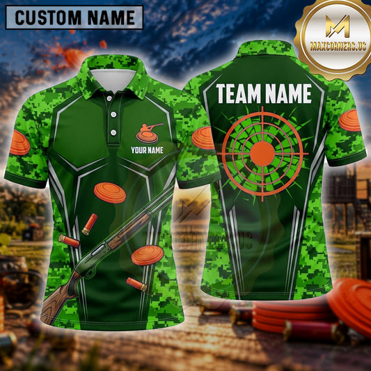 Maxcorners Trap Shooting Shirt Clay Shooting Dynamic Rifle Target Multiple Options Personalized Name, Team Name 3D Shirt
