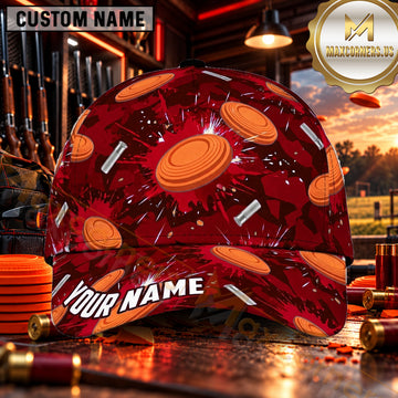 Maxcorners Flying Clay Targets Blue Camouflage Trap Shooting Personalized Name 3D Cap