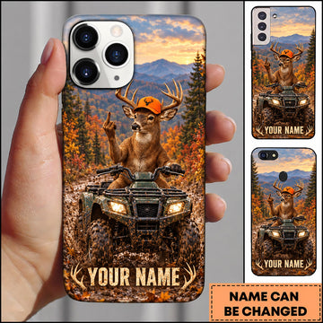 Maxcorners Deer Hunting ATV Buck Autumn Mountain Personalized Name 3D Phone Case