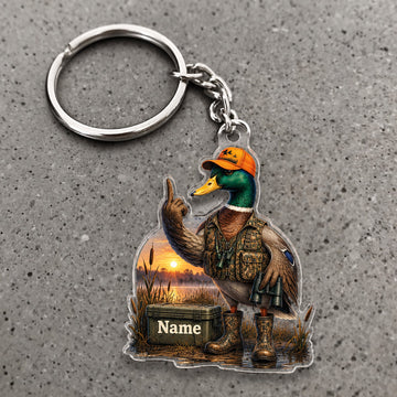 Maxcorners Mallard Duck Hunting Sunset Marsh Outdoorsman Custom Name Trap Hunting Custom Gift 2D Flat Acrylic Ornament, Keychain