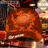 Maxcorners Orange Clay Target Graphic Clay Shooting Personalized Name 3D Cap