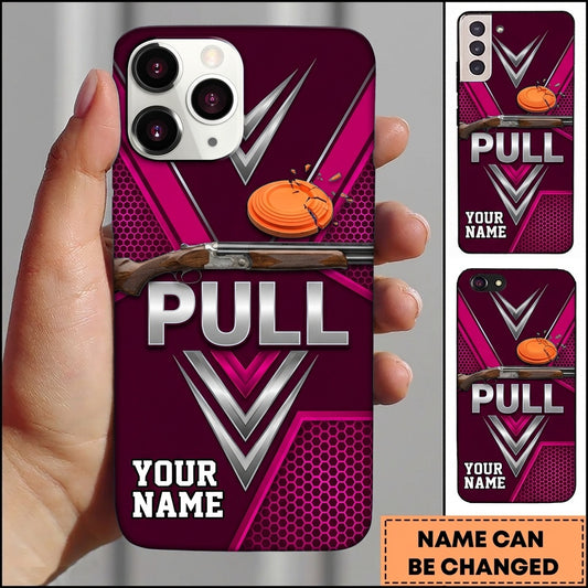 Maxcorners Geometric Shooting Crest Pull Clay Target Personalized Name Trap Shooting Phone Case