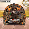 Maxcorners Dog Hunting And Duck Hunting Flying Waterfowl Design Multiple Options Personalized Name 3D Cap