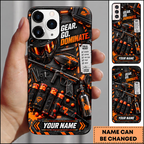 Maxcorners Paintball Gear Up Dominate Tactical Equipment Personalized Name 3D Phone Case