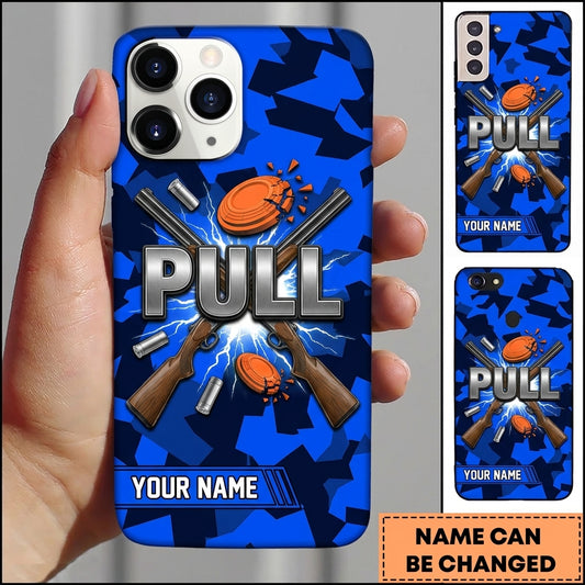 Maxcorners Shattered Geometric Pull Clay Target Personalized Name Trap Shooting Phone Case