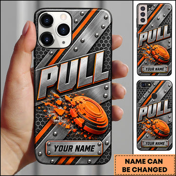 Maxcorners Trap Shooting Riveted Steel Pull Clay Target Personalized Name 3D Phone Case