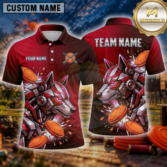 Maxcorners Trap Shooting Shirt Wolf Multiple Options Personalized Name, Team Name 3D Shirt