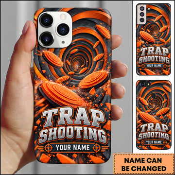 Maxcorners Trap Shooting Spiral Motion Clay Target Personalized Name 3D Phone Case