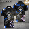 Maxcorners Darts Shirts Grim Reaper Dartboard Skull Splatter Design Multiple Options Personalized Name, Team Name 3D Shirt