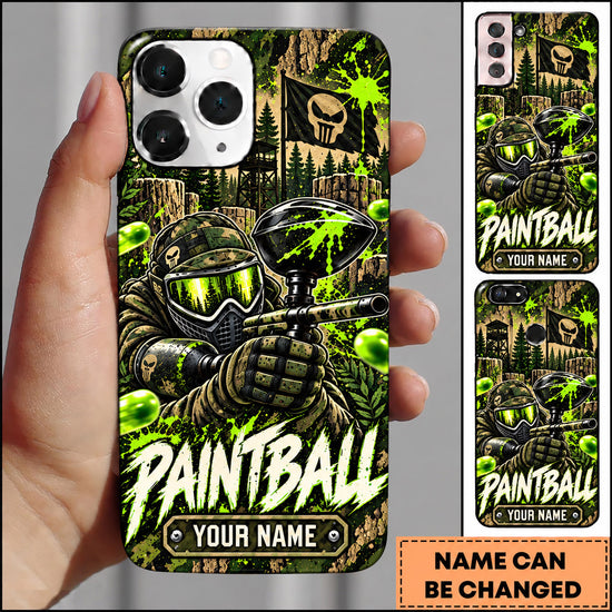 Maxcorners Paintball Tactical Grenade Warrior Personalized Name 3D Phone Case