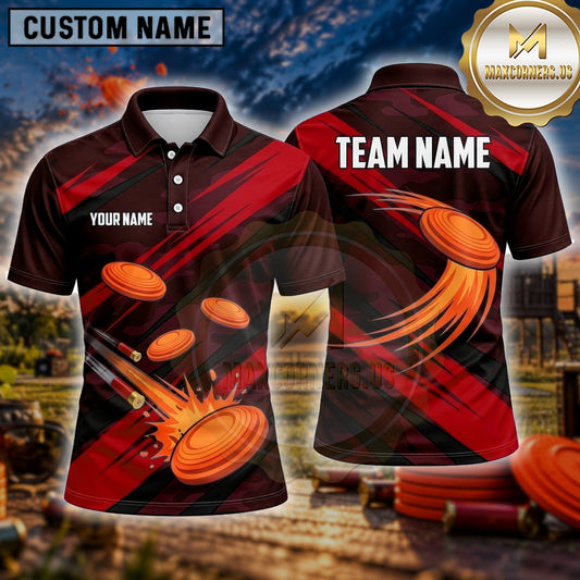 Maxcorners Trap Shooting Shirt Clay Burst Explosion Multiple Options Personalized Name, Team Name 3D Shirt