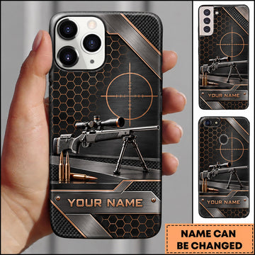 Maxcorners Long Range Shooting Carbon Honeycomb Precision Rifle Personalized Name 3D Phone Case