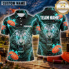 Maxcorners Tiger Roaring Lightning Multiple Options Personalized Name, Team Name 3D Shirt