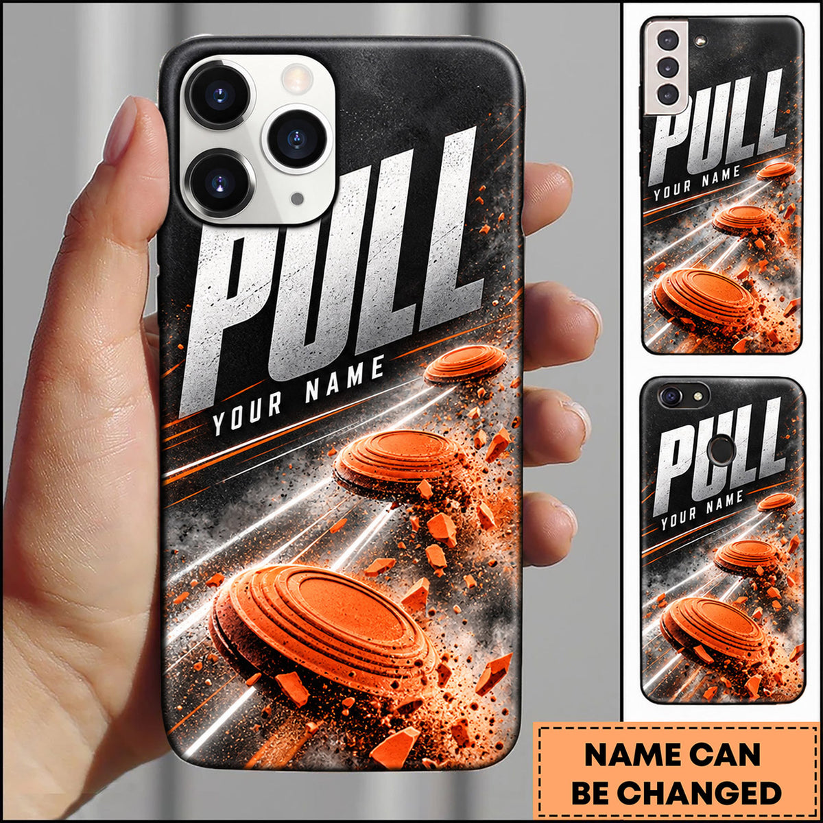 Maxcorners Trap Shooting High Speed Flying Clay Targets Personalized Name 3D Phone Case