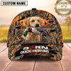 Maxcorners Dog Hunting And Duck Hunting Flying Waterfowl Design Multiple Options Personalized Name 3D Cap
