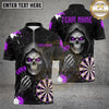 Maxcorners Darts Shirts Grim Reaper Dartboard Skull Splatter Design Multiple Options Personalized Name, Team Name 3D Shirt