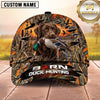 Maxcorners Dog Hunting And Duck Hunting Flying Waterfowl Design Multiple Options Personalized Name 3D Cap