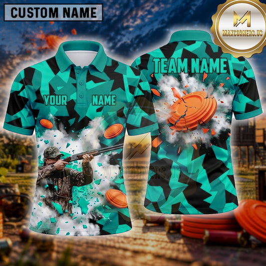Maxcorners Trap Shooting Shirt Clay Target Shooting Explosive Impact Multiple Options Personalized Name, Team Name 3D Shirt