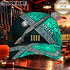 Maxcorners Ornate Shotgun Blue Marble Trap Shooting Personalized Name 3D Cap