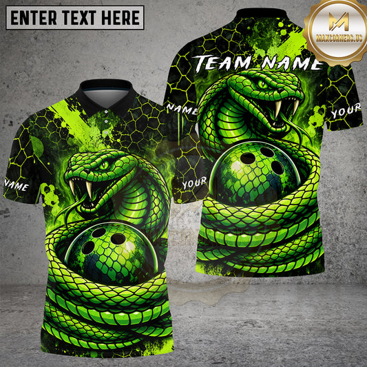 Maxcorners Bowling Snake Coiled Ball Venomous Scales Multiple Options Personalized Name, Team Name 3D Shirt