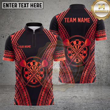 Maxcorners Darts Polynesian Tribal Crossed Darts Dartboard Multiple Options Personalized Name, Team Name 3D Shirt